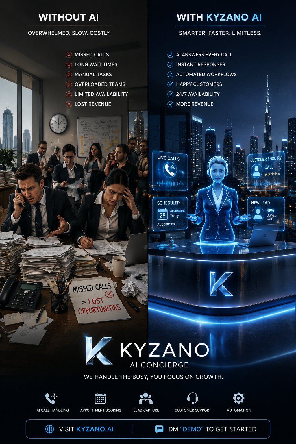 Without vs With Kyzano AI